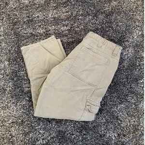 Wrangler Authentic Issue Mens Khaki Cargo Pants Size 36x30 Relaxed Fit Cotton